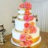 Свадебный торт розовый с золотом №129962