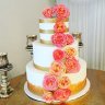 Свадебный торт розовый с золотом №129960