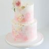 Свадебный торт розовый с золотом №129965