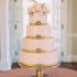 Свадебный торт розовый с золотом №129967