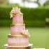 Свадебный торт розовый с золотом №129968
