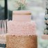Свадебный торт розовый с золотом №129969