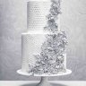 Серебряный свадебный торт №129992