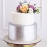 Серебряный свадебный торт №130003