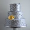 Серебряный свадебный торт №130004