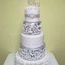 Серебряный свадебный торт №130008