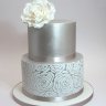 Серебряный свадебный торт №130008