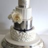 Серебряный свадебный торт №130010