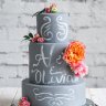 Серый свадебный торт №130028