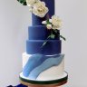 Синий свадебный торт №130037