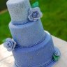Синий свадебный торт №130043