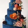 Синий свадебный торт №130046