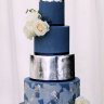 Синий свадебный торт №130049