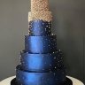 Синий свадебный торт №130050