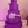 Сиреневый свадебный торт №130067