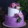 Сиреневый свадебный торт №130068