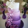 Фиолетовый свадебный торт №130095