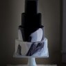 Черно-белый свадебный торт №130112