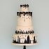 Черно-белый свадебный торт №130117
