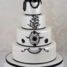 Черно-белый свадебный торт №130123