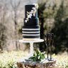 Черно-белый свадебный торт №130127