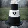 Черно-белый свадебный торт №130130