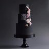 Черный свадебный торт №130139