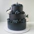 Черный свадебный торт №130149