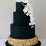 Свадебный торт черный с золотом №130154