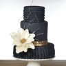 Свадебный торт черный с золотом №130153