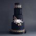Свадебный торт черный с золотом №130156