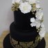 Свадебный торт черный с золотом №130157