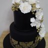 Свадебный торт черный с золотом №130156