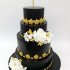 Свадебный торт черный с золотом №130159