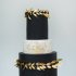 Свадебный торт черный с золотом №130160