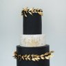 Свадебный торт черный с золотом №130162