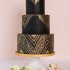Свадебный торт черный с золотом №130163