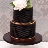 Свадебный торт черный с золотом №130163