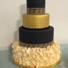 Свадебный торт черный с золотом №130167