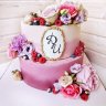 Лиловый свадебный торт №130178