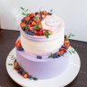 Лиловый свадебный торт №130179