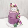 Лиловый свадебный торт №130180