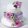 Лиловый свадебный торт №130179