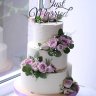 Лиловый свадебный торт №130186