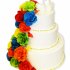 Свадебный торт Разноцветные розы №92298