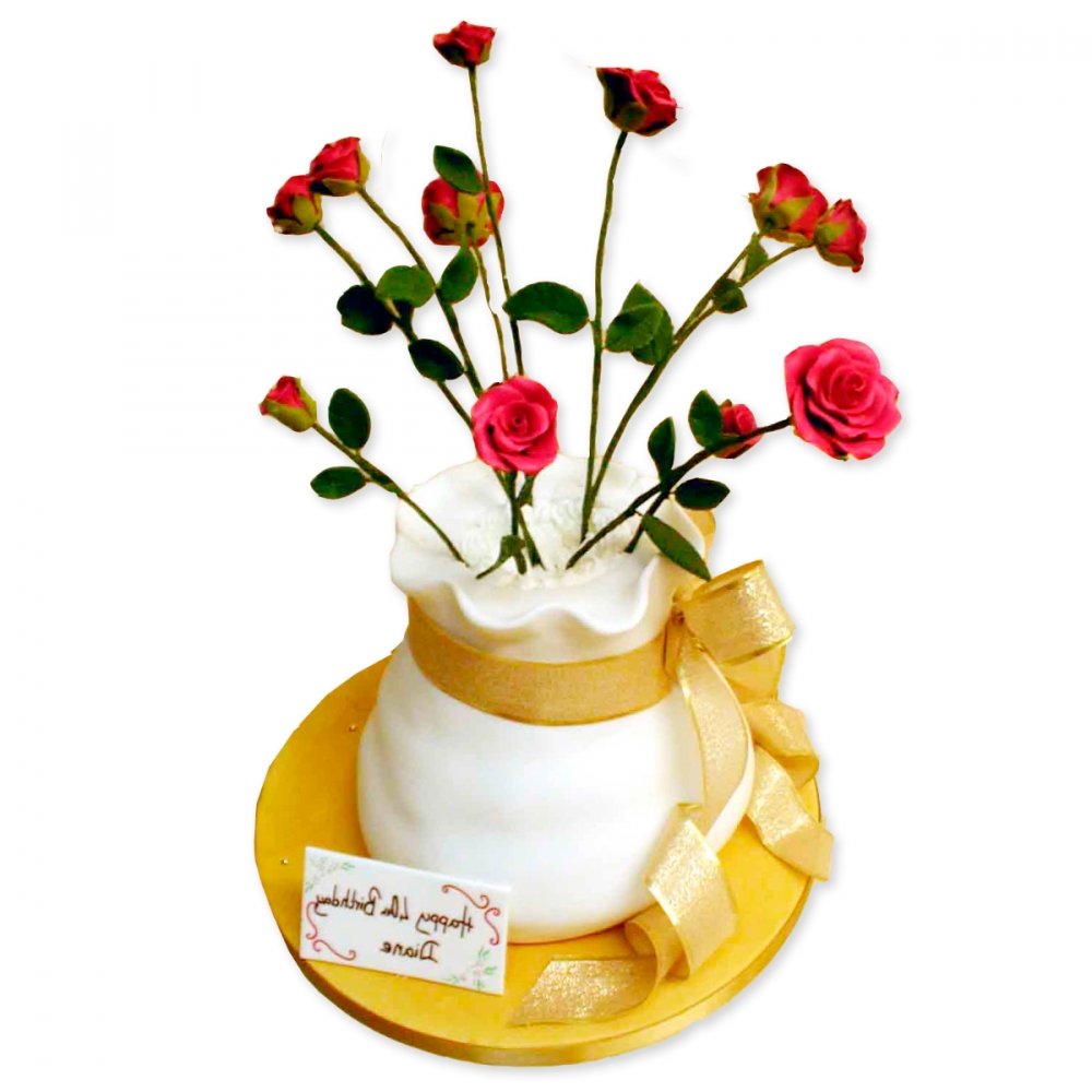 Торт ваза с цветами