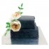 Торт черный с цветами №97256