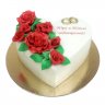 Торт сердце с цветами №97119
