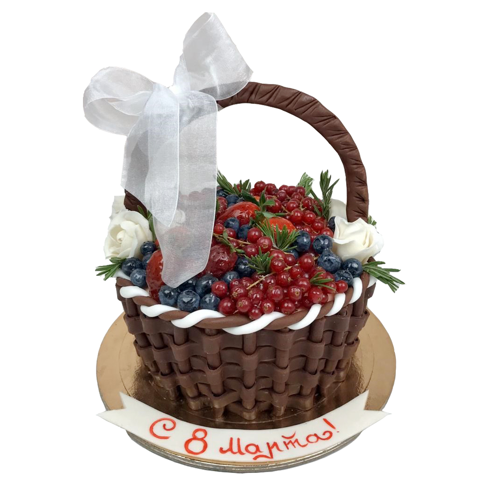 Торт корзина с ягодами №97506 — заказать по выгодной цене на фабрике МЯТА