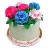 Торт корзина с цветами №97522